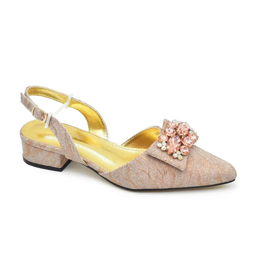 Designer Shoe and Bag Sets From Italy Luxury Rhinestone African Women Shoes and Bags Italy Low Heels Pointed Toe Woman Pumps