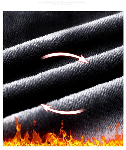 Stretch Fleece Casual Pants Men Korean Thickened Straight Thermal Velvet Pants Male Winter Business Soft Slim Fit Trousers