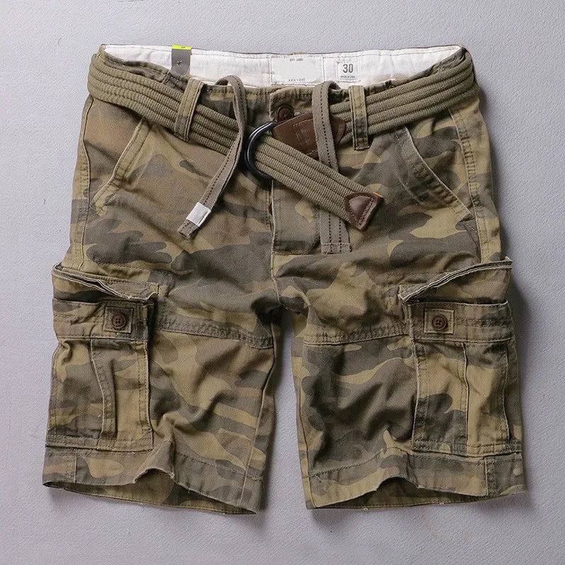 Cargo Short Men 2024 Fashion Brand Designer Summer Hot Luxury Quality Breeches Male Cotton Retro Camouflage Military Camo Shorts