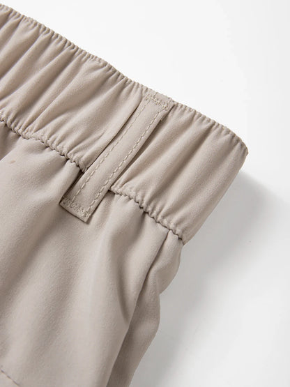 Men's Casual Shorts Business Social Quick Dry Shorts Breathable Relaxed with Zip Pocket Design Solid Color Shorts Streetwear