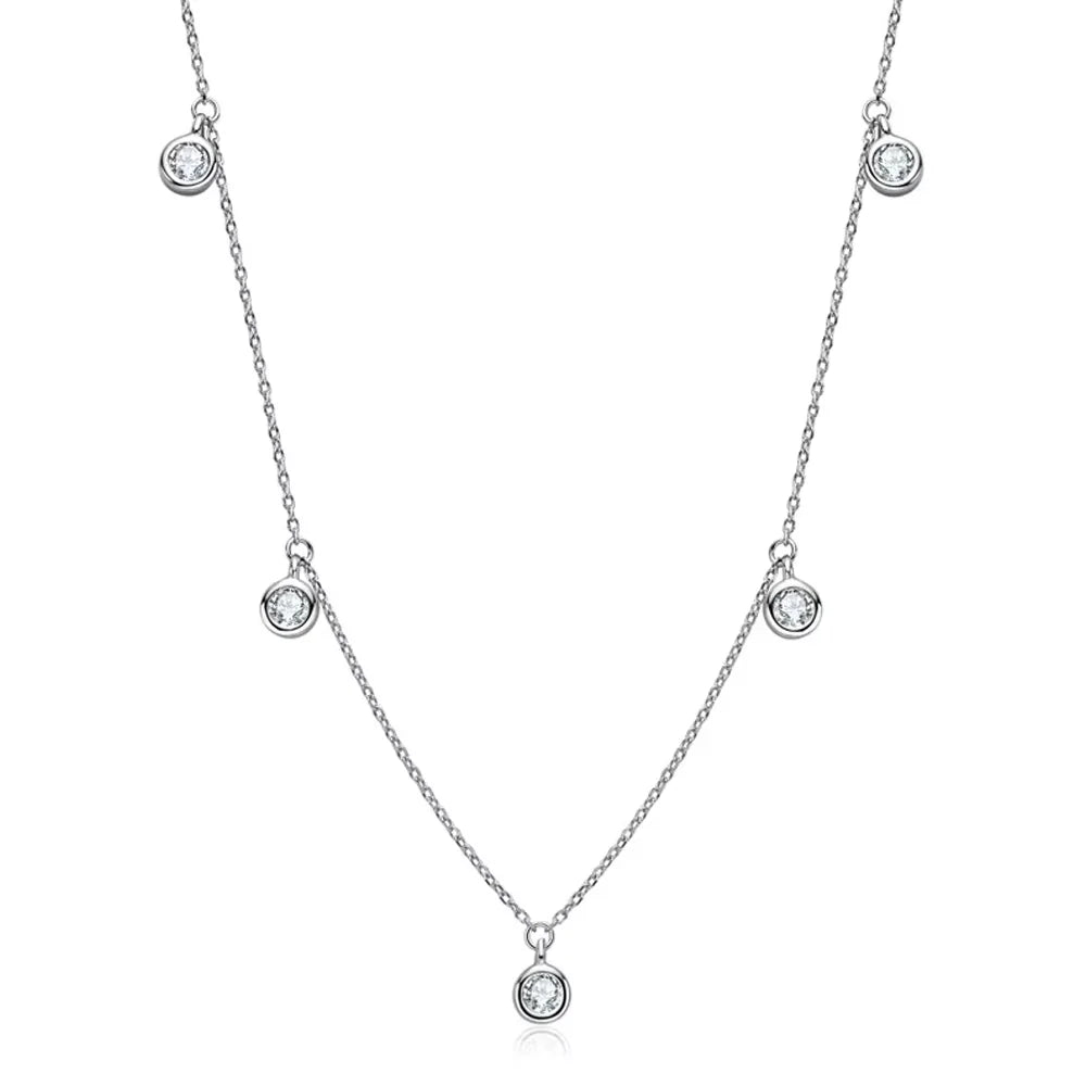 Moissanite Necklaces for Women 0.5ct Round Lab Diamond GRA s925 Sterling Silver 18k Dainty Daily Necklace Jewelry Gift