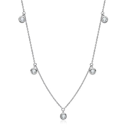 Moissanite Necklaces for Women 0.5ct Round Lab Diamond GRA s925 Sterling Silver 18k Dainty Daily Necklace Jewelry Gift
