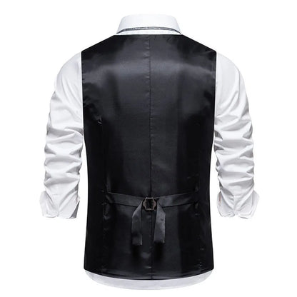 Men Suit Vest Vintage Striped Single-breasted Man Waistcoats Business Casual Slim Sleeveless Male Party Dress Vests