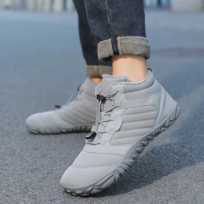 TFanJump MEN Winter Waterproof Snow Ankle Boots Thick Suede Lining Non-Slip Warm Shoes, Suitable For Extremely Cold Environments