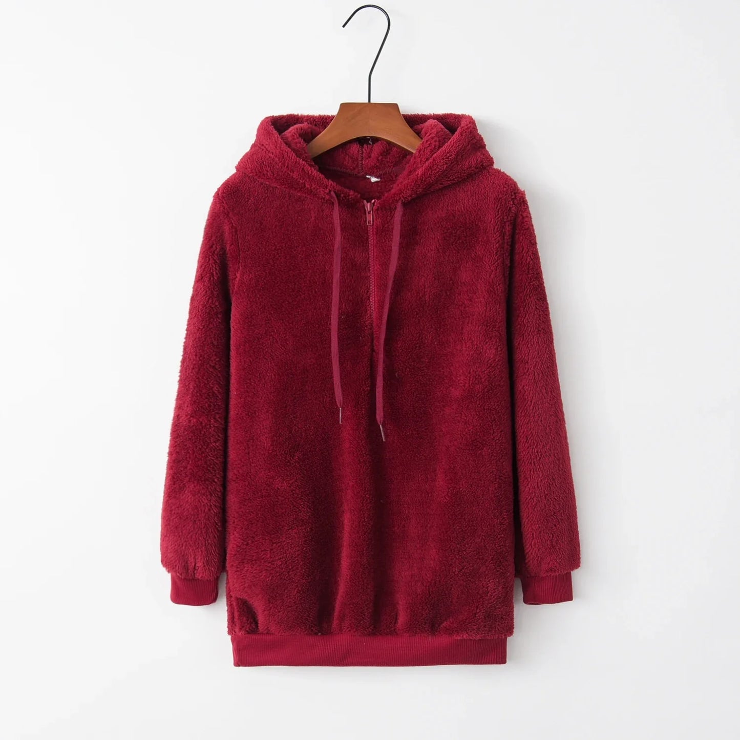 Fashion Trend Long-sleeved Hooded Solid Color, Women's Sweater Coat