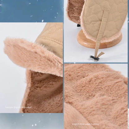Russian Hat Soft Fur Lined Trapper Earflap Cap Windproof Autumn Winter Hats for Men Women Snow Ski Russian Cap Bomber Hat
