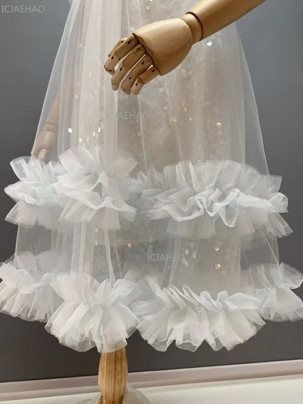 2026 New Summer Dress Girls Sequin Tulle Princess Party Gown Children Pageant Formal Attire Celebration Outfit Elegant Clothes