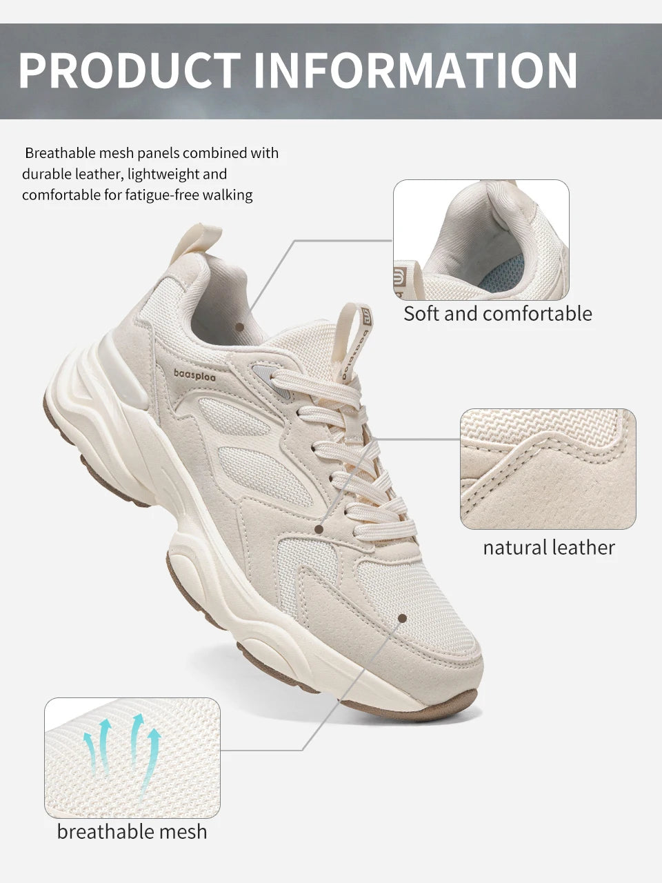 Women Walking Shoes Lightweight Mesh Breathable Sport Shoes Comfort Soft Female Leather Height Increase Casual Sneakers