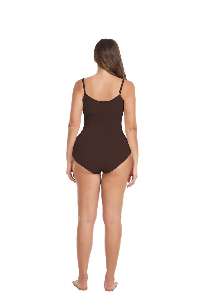 Women Seam-free Sleeveless V-Neck Bodysuit Shapewear Tummy Control Body Shaper Tank Top Red Blue