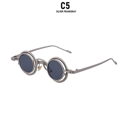 Steampunk Sunglasses For Men Metal Frame Vintage Retro Round Fashion Glasses Punk Dropshipping Gafas De Sol Lunette De Soleil