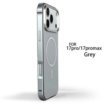 High End Magnetic Original Color Backplate Phone Case, For IPhone 17 Pro 17 Promax Metal Frame Anti Drop Protection Hard Case