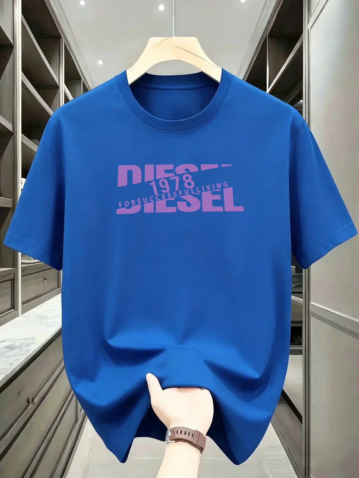 New European and American Trendy Men's Fashionable Casual Short Sleeved T-shirt, Solid Color T-shirt, Men's Summer Sports Tops