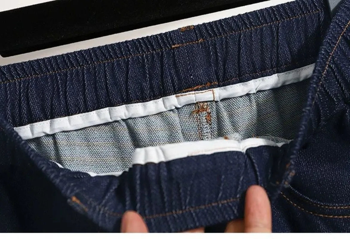 Women Denim Shorts 2026 New Summer Elastic High Waisted Jeans Ice Silk Wide-leg Pants Ladies Loose Solid Cowboy Shorts Size 5XL