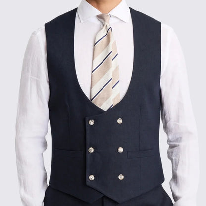 Men Vest White Solid Double Button V Neck Waistcoat For Wedding Party Banquet Business Office Work Daily Casual Men Suit Vest