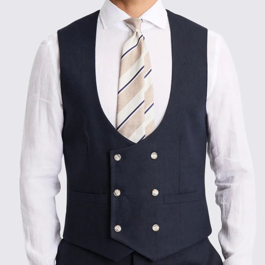 Men Vest White Solid Double Button V Neck Waistcoat For Wedding Party Banquet Business Office Work Daily Casual Men Suit Vest