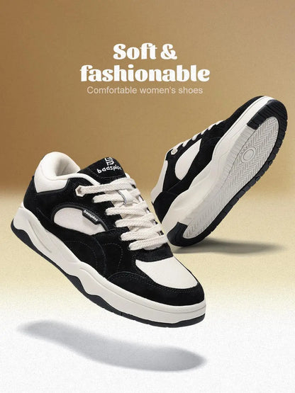 Women Walking Shoes Comfort Leather Casual Sneakers Female Fashion Skateboarding Shoes Non-Slip Height Increase