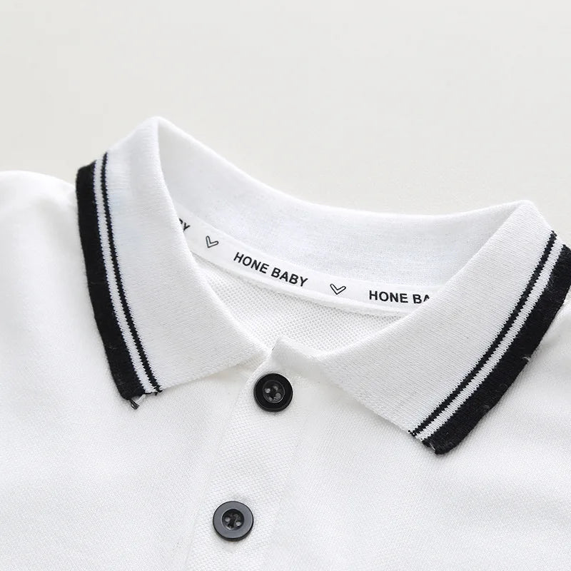 Summer New Children's Clothing Boys Simple Lapel POLO Short-Sleeved Set Boys Baby Shorts Casual Two-Piece Set