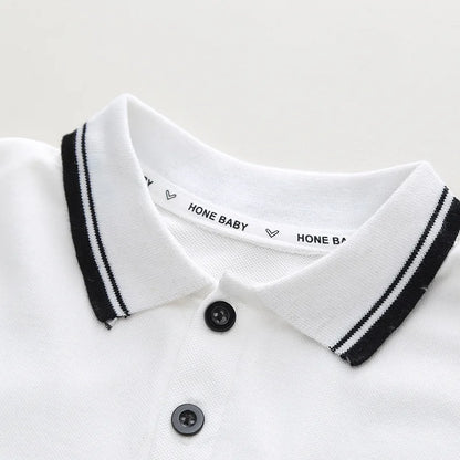 Summer New Children's Clothing Boys Simple Lapel POLO Short-Sleeved Set Boys Baby Shorts Casual Two-Piece Set