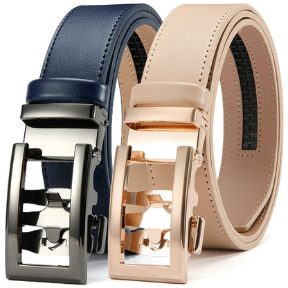 DOOPAI New Mens Belt Hollow Automatic Mens Belt Genuine Leather Luxury Belt  For Men Belt Male Strap Male Metal Automatic Buckle