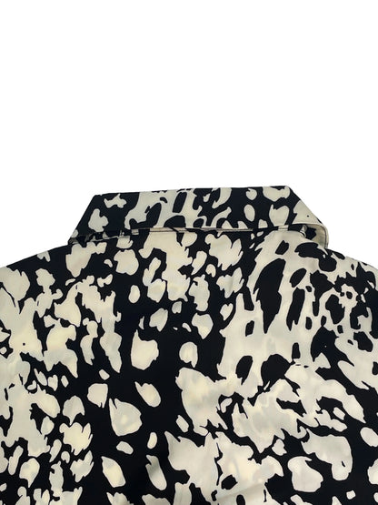 Elegant Random Print Button Down Shirt Dress Women's Long Sleeve Belted Waist Midi Dress Spring Fall Office Casual Dress