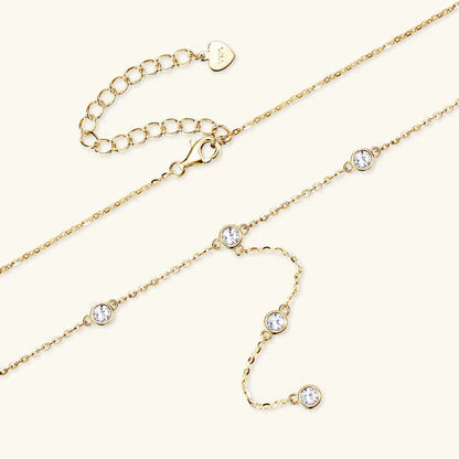 Collares Mujer 3mm 0.1ct Moissanite Necklace 925 Sterling Silver Y-shaped Pendant Necklaces For Women Unique Jewelry Gift