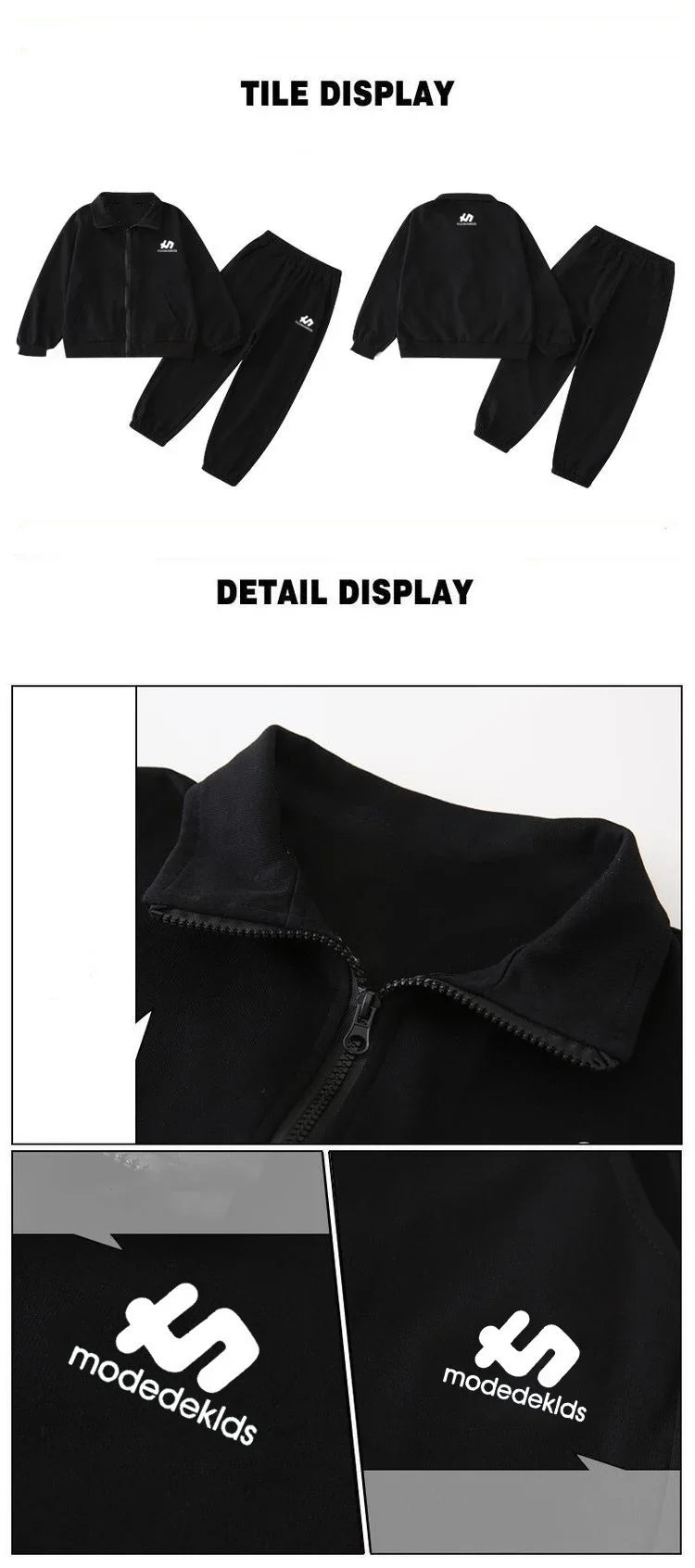 Boys Cotton Turtleneck Full Zip Sweatshirt Jacket+Sweatpant Workout Set School Kids 2PCS Tracksuit Children Jogger Outfit 5-16Yr