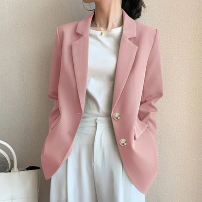 New Solid Color Blazer Coat Female Spring Autumn  Fashion Suit Jacket Ladies 2026  Advanced Long Sleeves Casual Tops Outwear