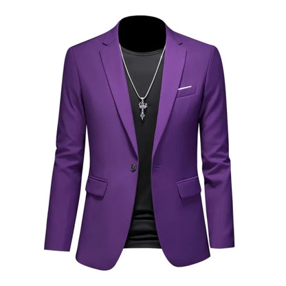 15 Color Fashion Mens Suit Jacket High Quality Slim Fit Solid Color Casual Business Mens Blazers Formal Office Wedding Suit Tops
