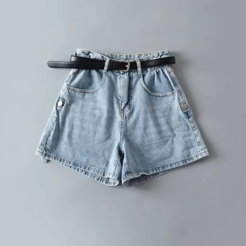 Shorts Basics Denims Women Jean High Waist Sexy Jeans Casual Buttons Pockets 2024 Summer Short Femme Denim Wide Leg Pants