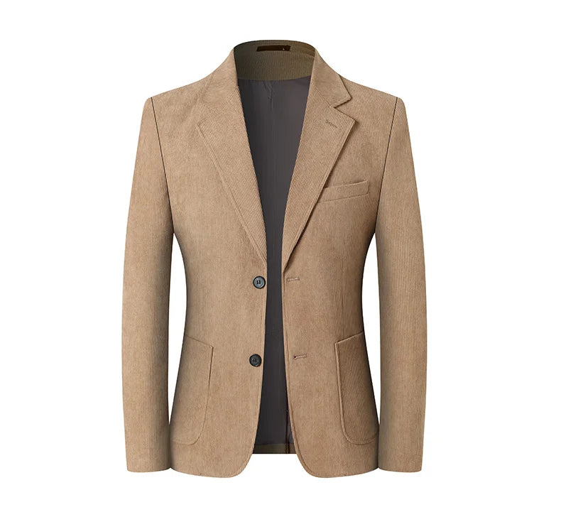 Blazer Hombre High-quality Men's Fashionable Corduroy Jacket Business Casual Social Banquet Formal Suit Jacket Plus Size Blaze