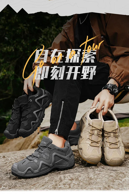 Big Size 46 Trekking Hiking Shoes Men Casual Sport Shoes Mesh Sneakers Outdoor Wear-resistant Climbing Hunting Sneaker