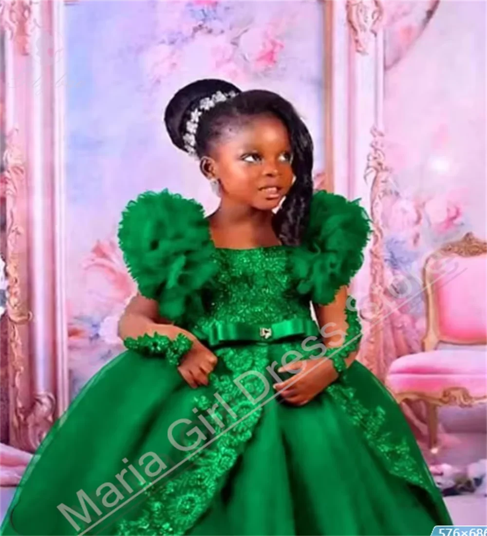 Customized Pink Little Baby Girls Wedding Party Dresses Lace Appliqued Flower Girl Dresses Beauty pageant Dress For Photo Shoot