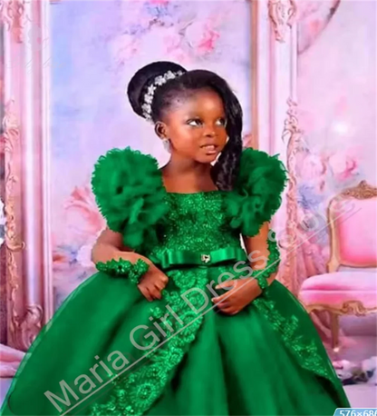 Customized Pink Little Baby Girls Wedding Party Dresses Lace Appliqued Flower Girl Dresses Beauty pageant Dress For Photo Shoot