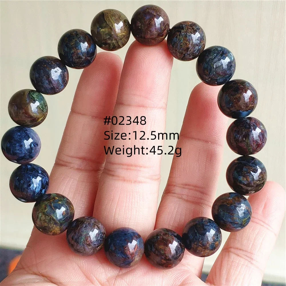 Natural Blue Pietersite Bracelet Women Men Beads Round Beads Chatoyant Cat Eye Fire Pietersite Namibia AAAAAA