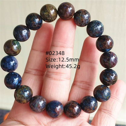 Natural Blue Pietersite Bracelet Women Men Beads Round Beads Chatoyant Cat Eye Fire Pietersite Namibia AAAAAA
