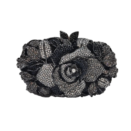 A flower cut-out diamond dinner bag, diamond bag, women's clutch