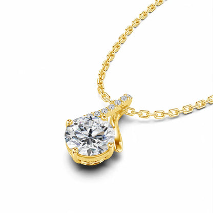 14K Gold Twist Round Cut Moissanite Pendant Necklace GRA Certified Classic Jewelry for Women Engagement Wedding Gifts Wholesale