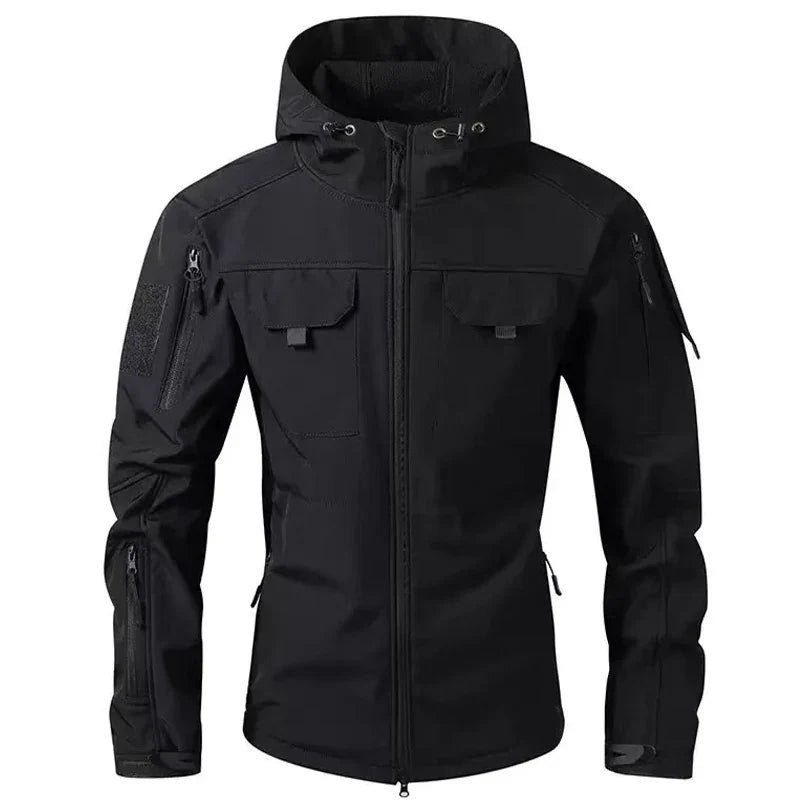 Men's Winter Tactical Military Jackets Hood Waterproof Hiking Camping Sport Fleece Coat Climbing Softshell Trekking Outdoor Wear