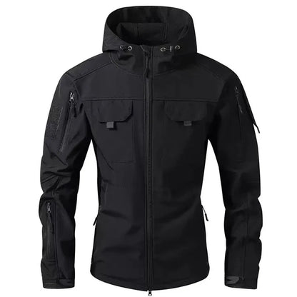 Men's Winter Tactical Military Jackets Hood Waterproof Hiking Camping Sport Fleece Coat Climbing Softshell Trekking Outdoor Wear