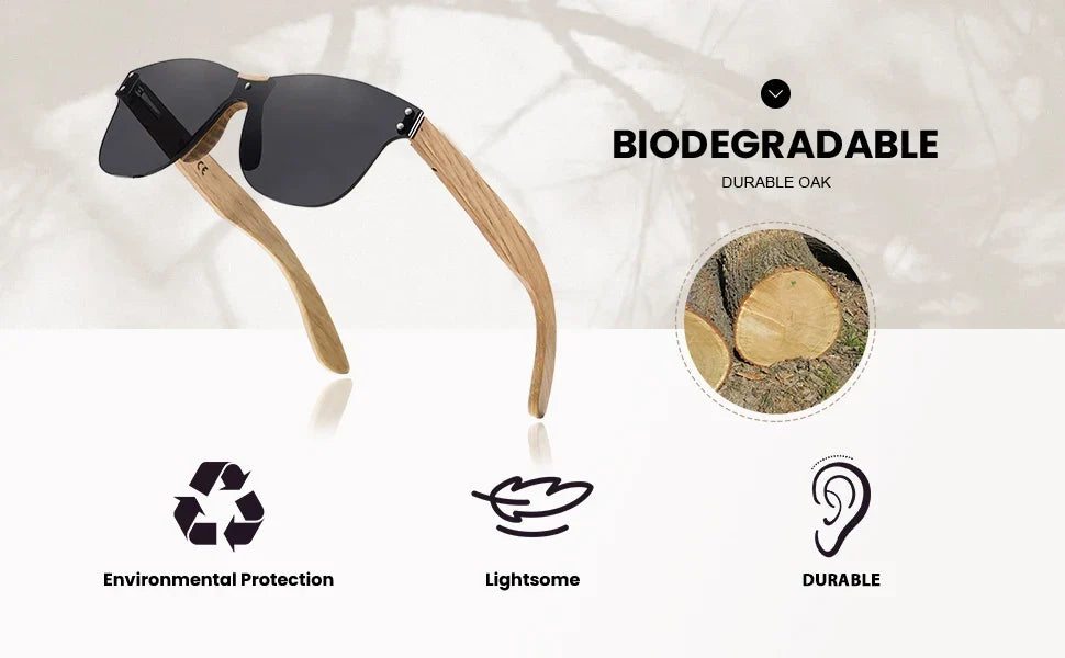 Eco-Friendly Retro Oak Sunglasses UV400 Wooden Sunglasses for Men and Women Universal Fashion Anti-Blue Lens 8031
