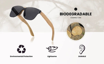 Eco-Friendly Retro Oak Sunglasses UV400 Wooden Sunglasses for Men and Women Universal Fashion Anti-Blue Lens 8031