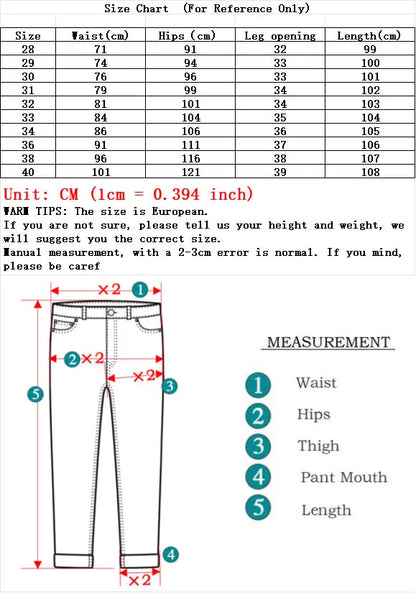 Winter Warm Jeans Men's Slim Straight Elastic Denim Pants Casual Male Clothing Fashion Plush Trousers New Hot Sale Fashion Jeans