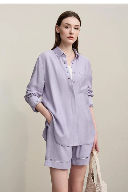 Woman Trousers 2026 Autumn New Hollow Lace Loose Shirt Separate Casual Shorts Versatile Wide-leg Women's Pants 12641014