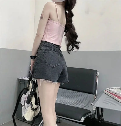 Classic Bow High Waist Short Jean Pants Woman New In Casual Jorts Hot Stretchy To Wear Harajuku Fashion Denim Shorts for Women