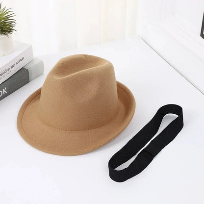 British Style Classic Jazz Hats Autumn and Winter New Women's Woolen Hat Men's Felt Warm Hat Stage Performance Hat