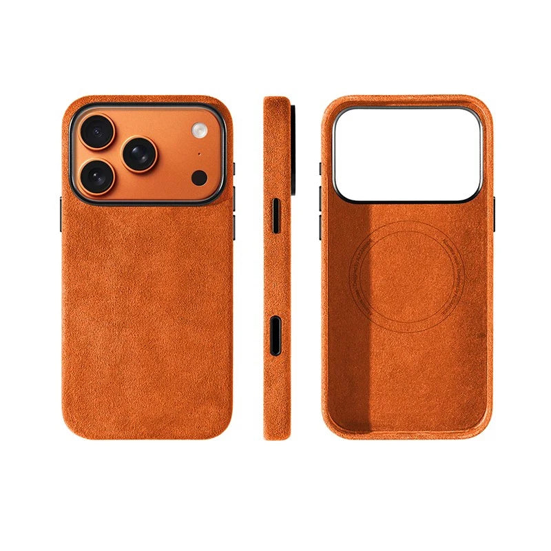 Real Italian Imported for Alcantara Magnetic Case for iPhone 17 Pro Max 17Pro with MagSafe Case Smart Button Protective Cover
