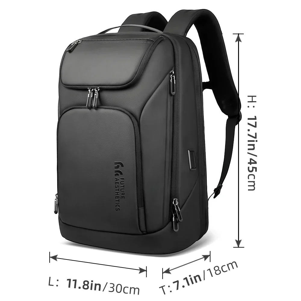 Business Backpack for Men Waterproof Travel 17.3" Laptop Backpack  High Capacity Multifunctional Pack USB Charging