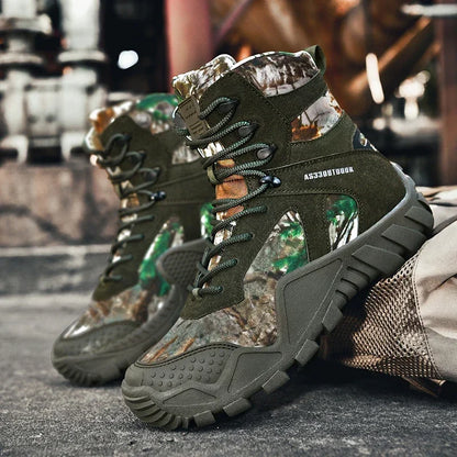 Outdoor High Top Mens Waterproof Fashion Platform Sneakers Ankle Botas Casual Shoes Combat Boots Male Black Large Size 47