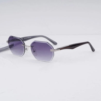 Rimless Polygon Luxury Sunglasses Acetate Alloy Gold Brand Irregular Square Original Classical Retro UV400 Gafas Hot