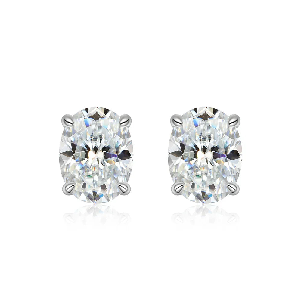 1ct-4ct Real Moissanite Earrings S925 Sterling Silver Earrings For Women Wedding Engagement Party Jewelry